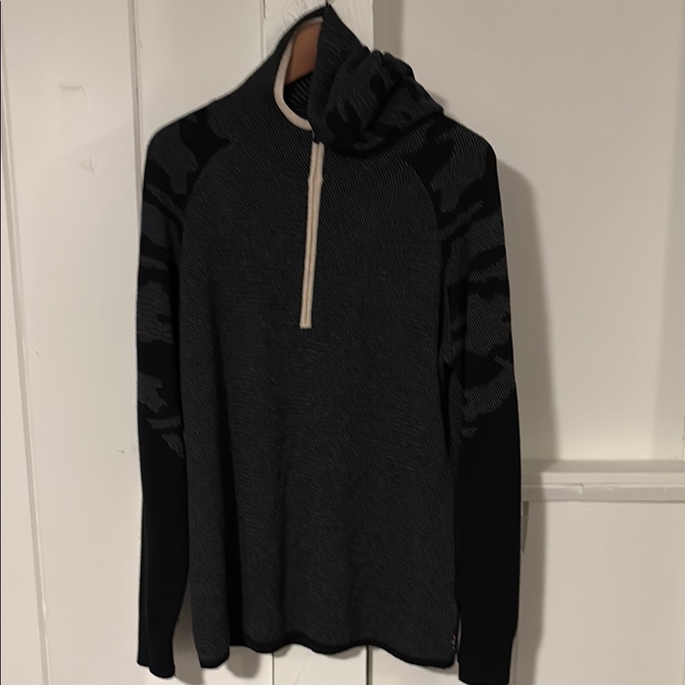 Smartwool Black and Gray Cowl Neck Sweater